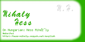 mihaly hess business card